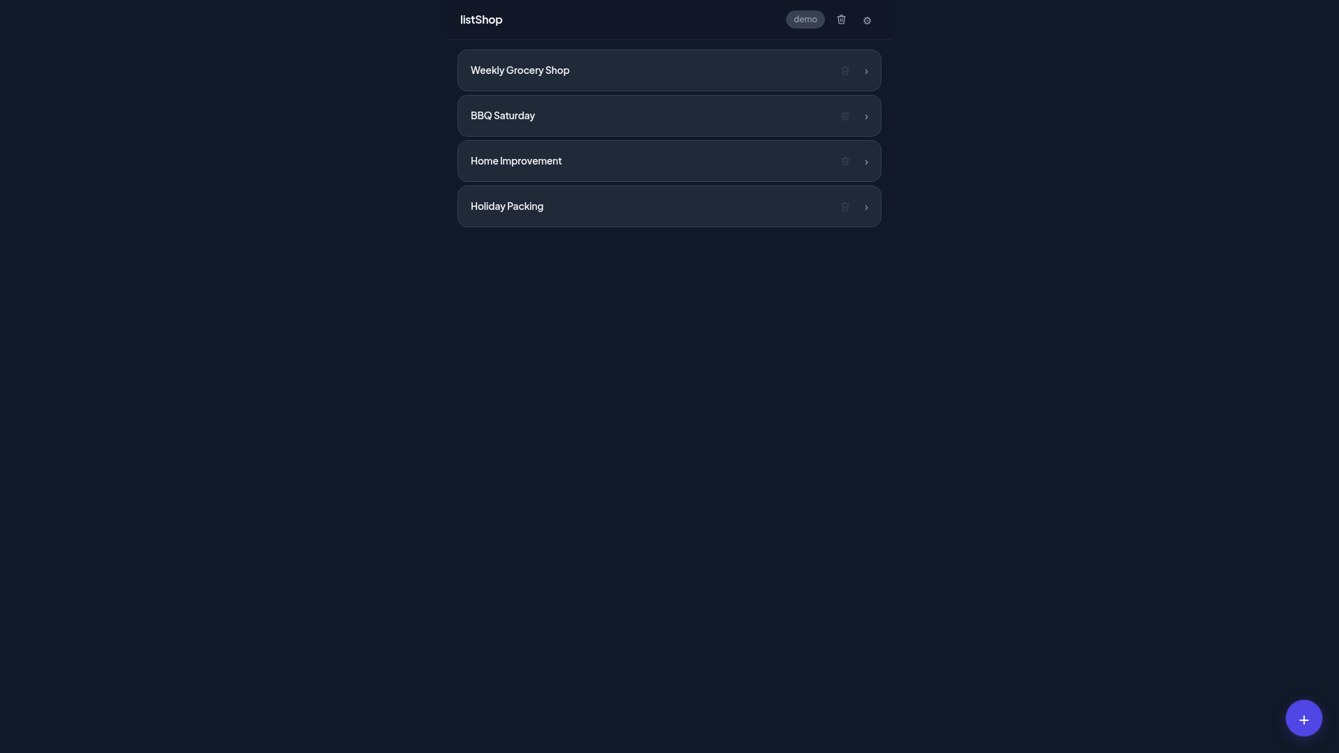 listShop shopping list